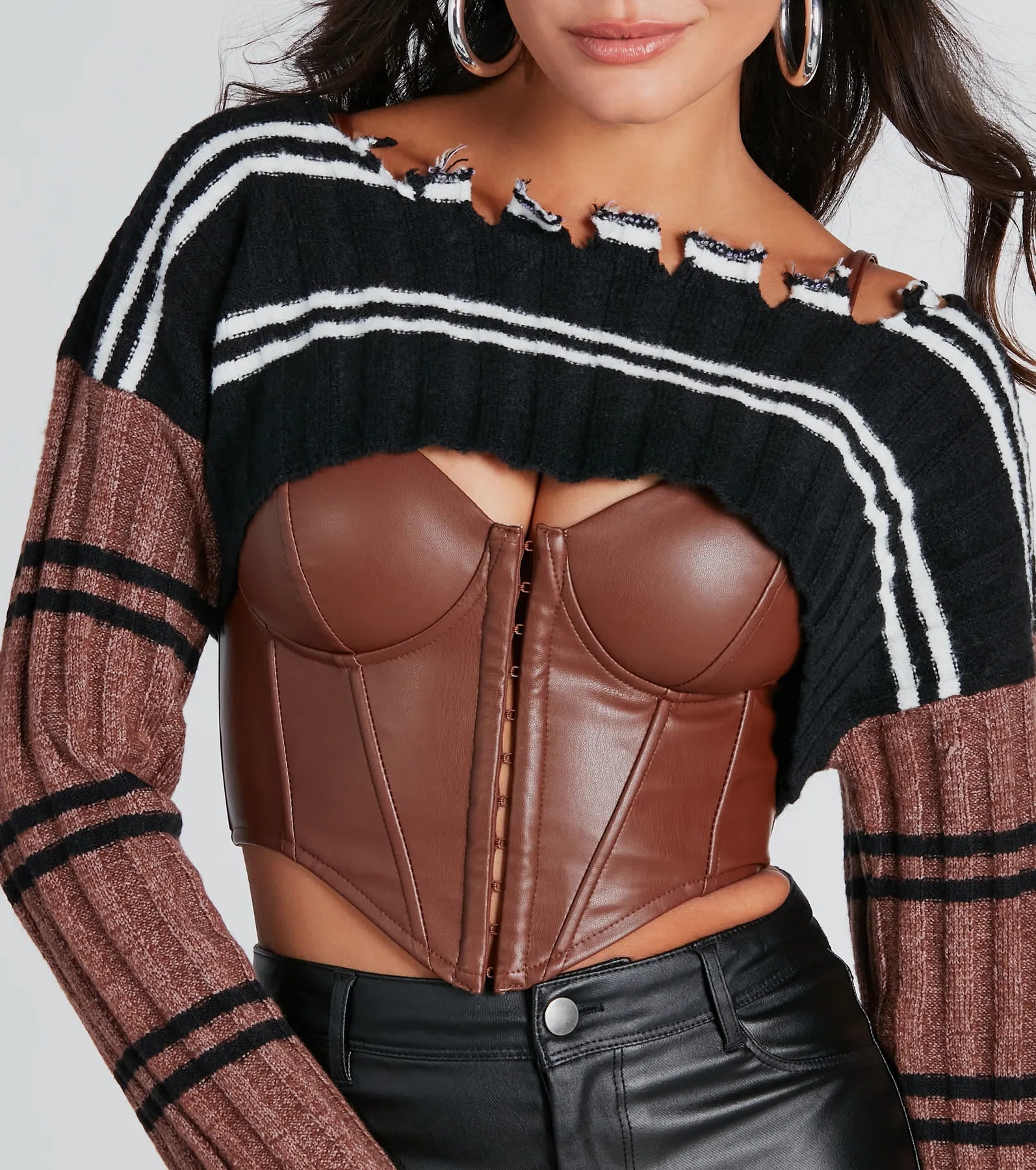 Meet Me Halfway Striped Sweater Topper - Image 3