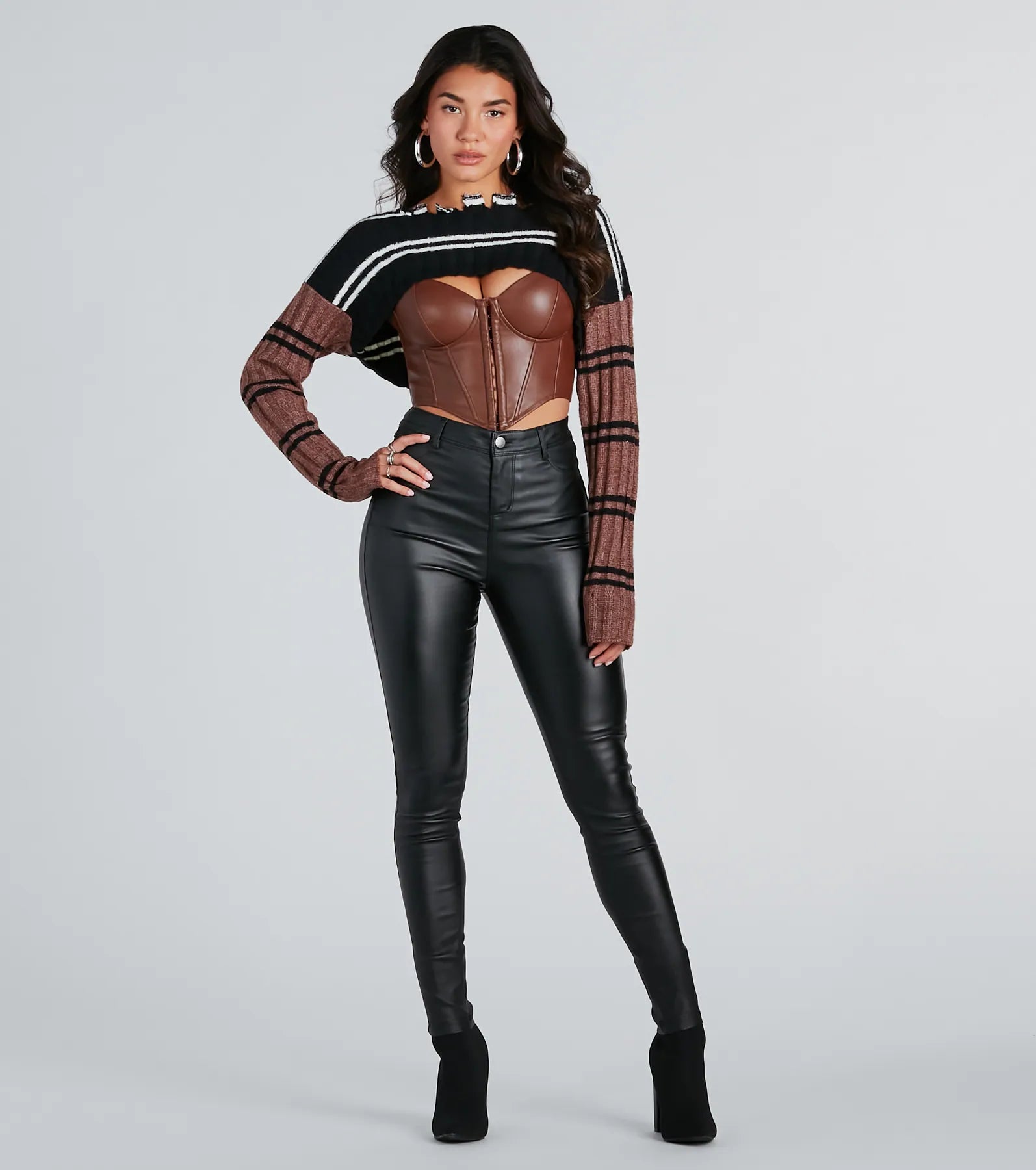 Meet Me Halfway Striped Sweater Topper - Image 4