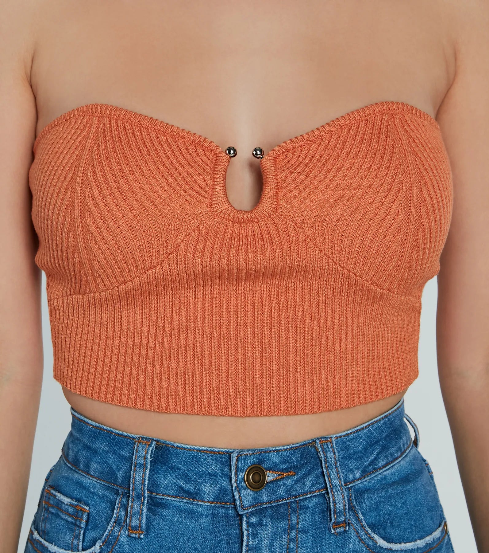 Elevated Trend Ribbed Knit Tube Crop Top - Image 4