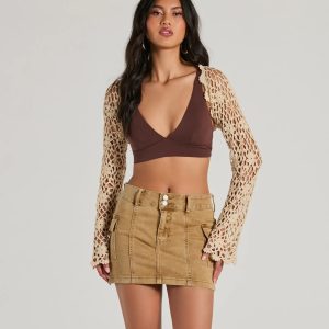 Sunny Radiance Floral Crochet Bolero