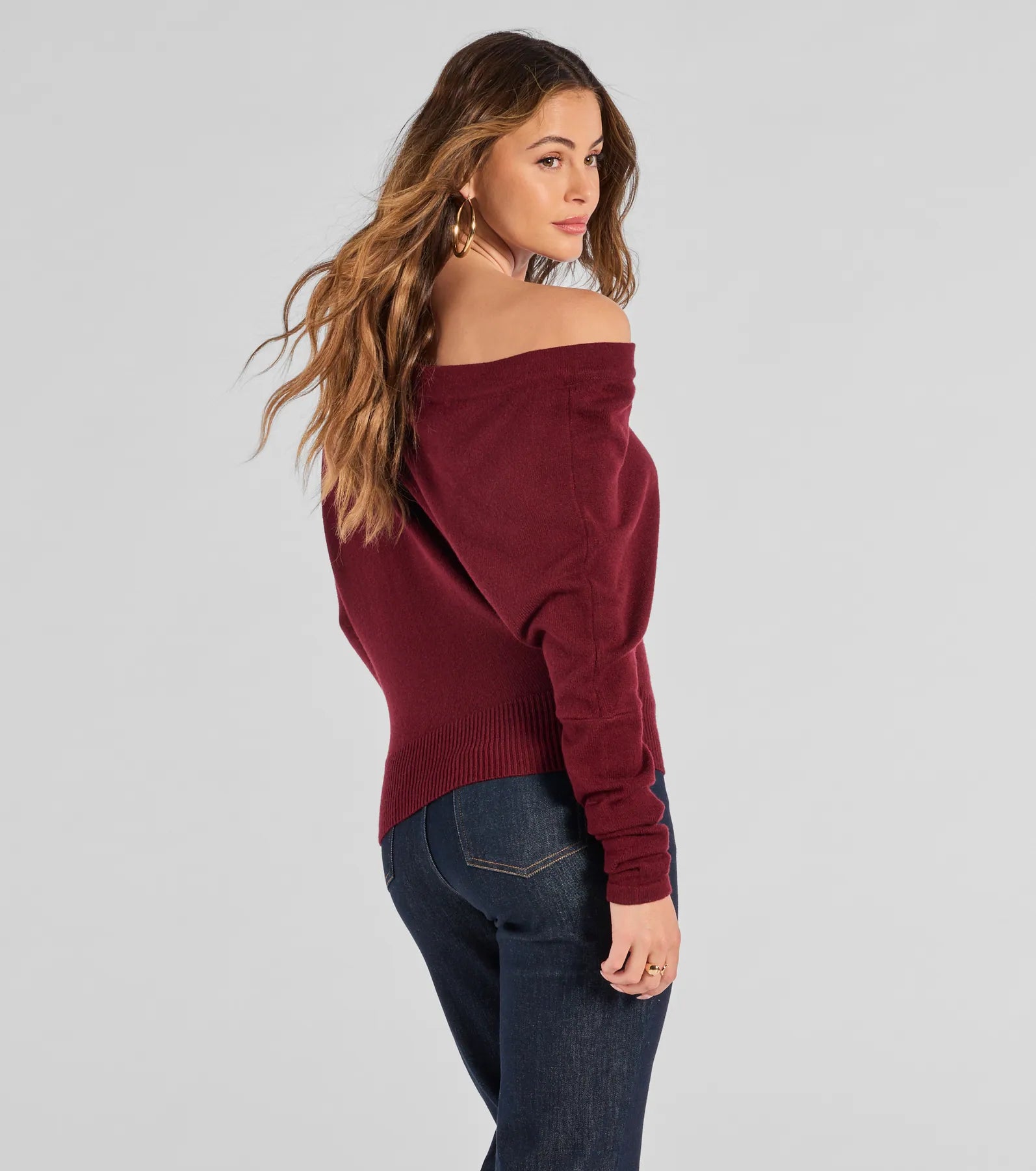 Cute And Cozy Off-Shoulder Knit Sweater - Image 2