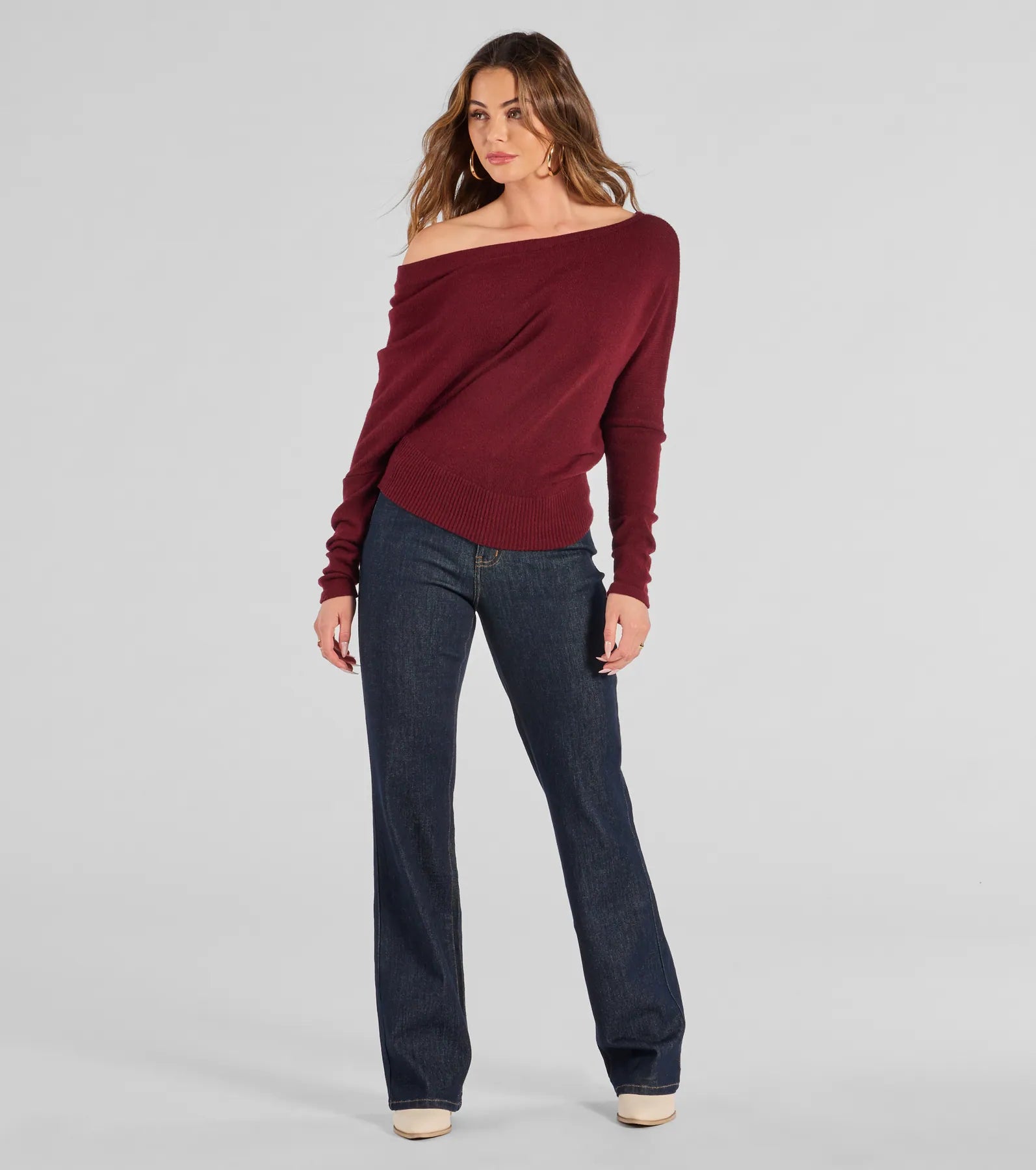 Cute And Cozy Off-Shoulder Knit Sweater - Image 3