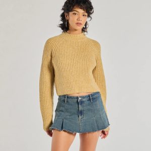 Stylishly Casual Mock Neck Knit Sweater