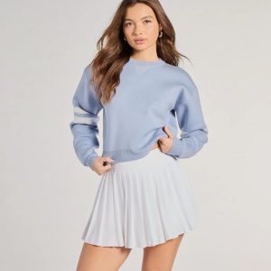 Varsity Girl Striped Knit Crop Sweater