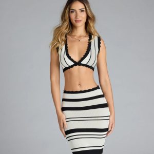 Way She Moves Striped Bra Top