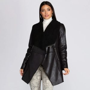 She Means Business Faux Leather Coat