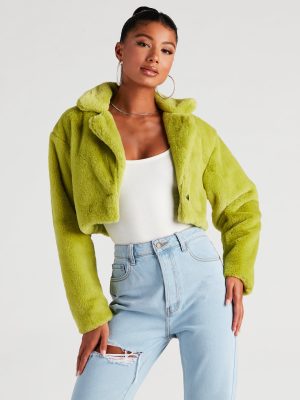 So Fluffy Faux Fur Crop Blazer