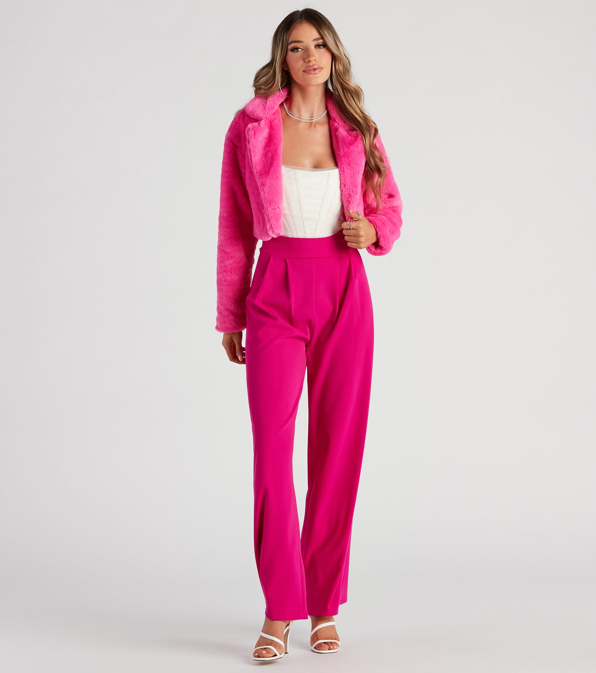 So Fluffy Faux Fur Crop Blazer - Image 7