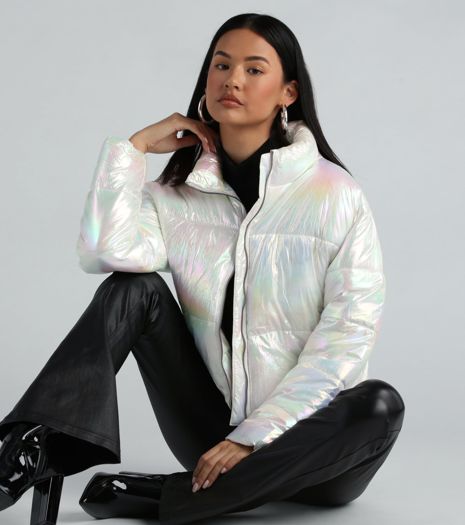 Chromatic Babe Cropped Puffer Jacket - Image 4