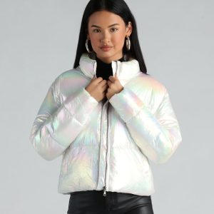 Chromatic Babe Cropped Puffer Jacket