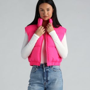 Layer Up Sleeveless Puffer Vest With Pockets