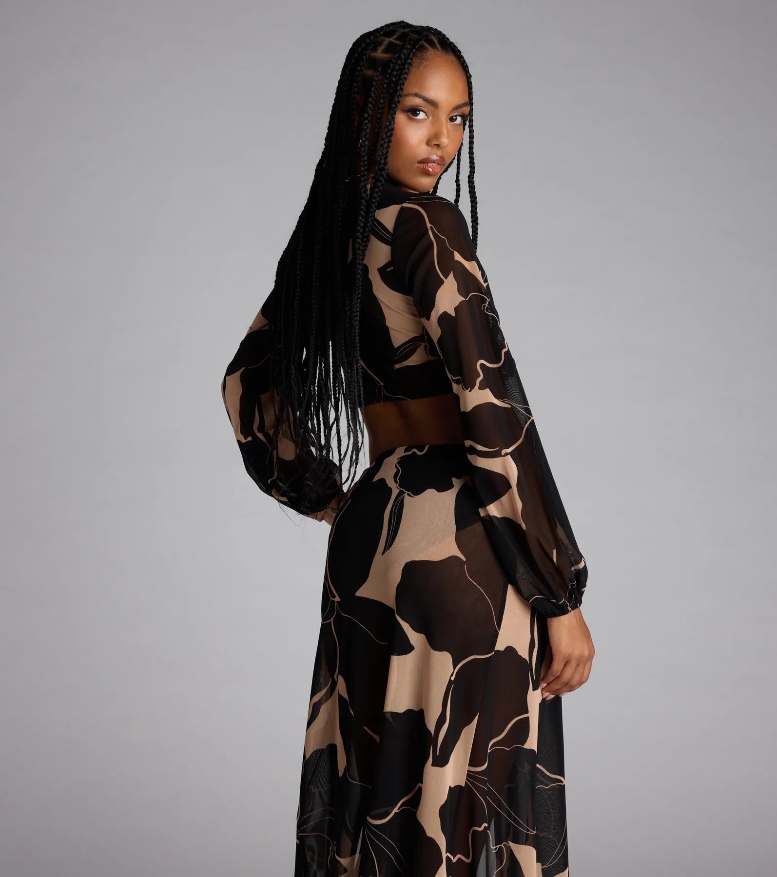 Resort Calling Mesh Tie Front Top - Image 2