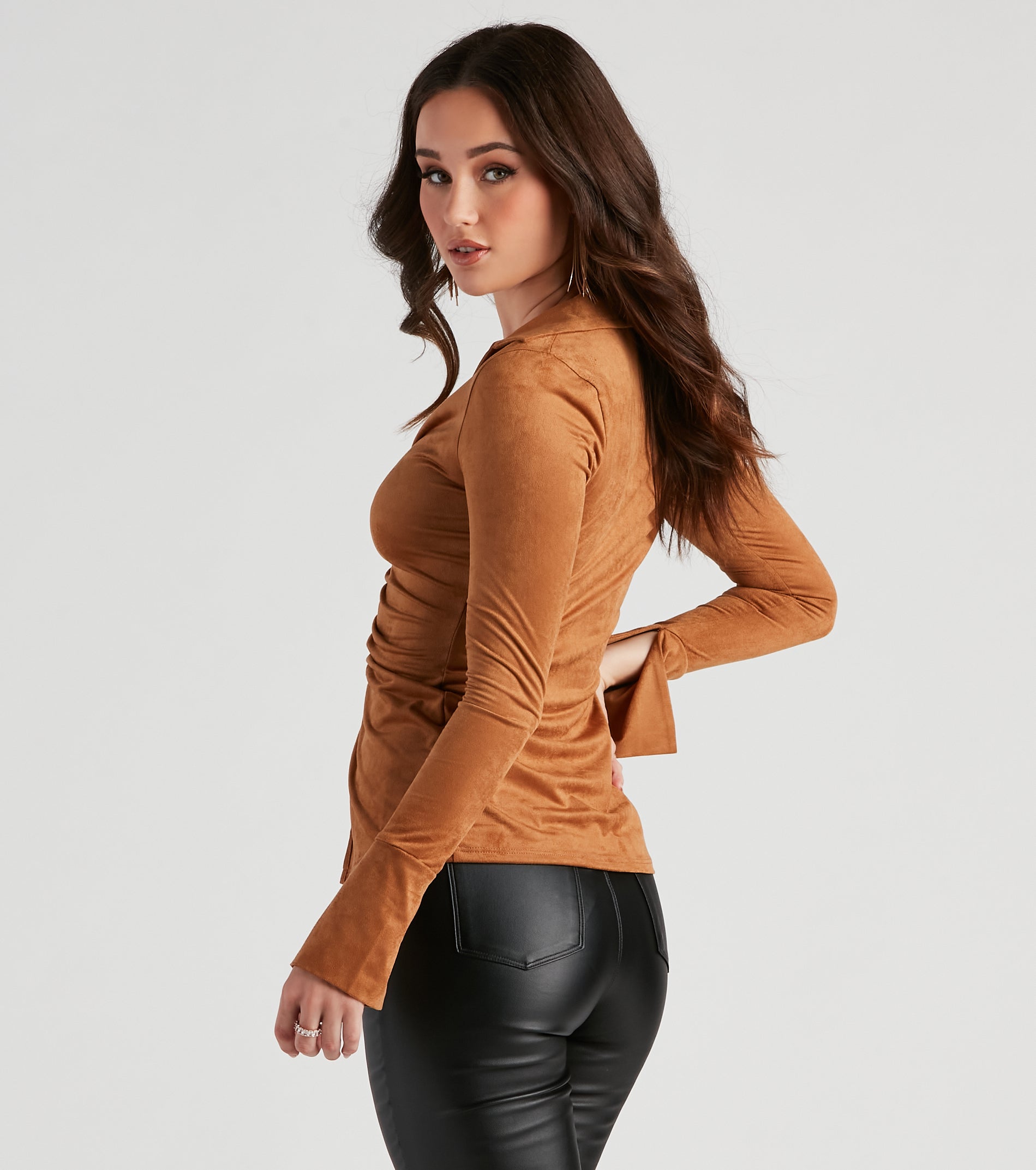Sweeter In Faux Suede Slit Jacket - Image 2