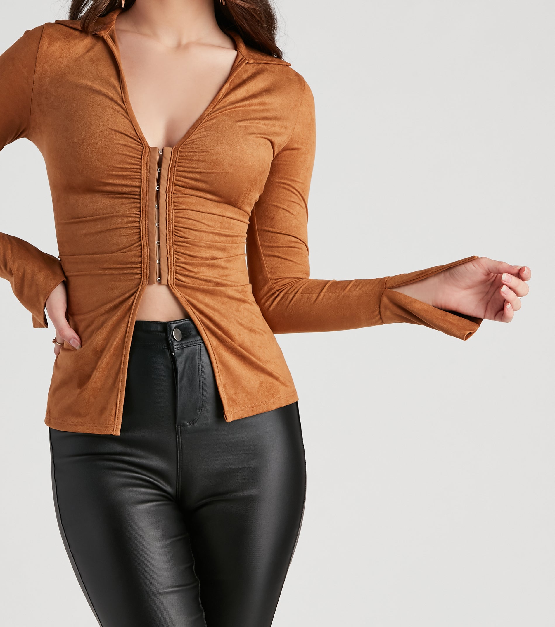 Sweeter In Faux Suede Slit Jacket - Image 4