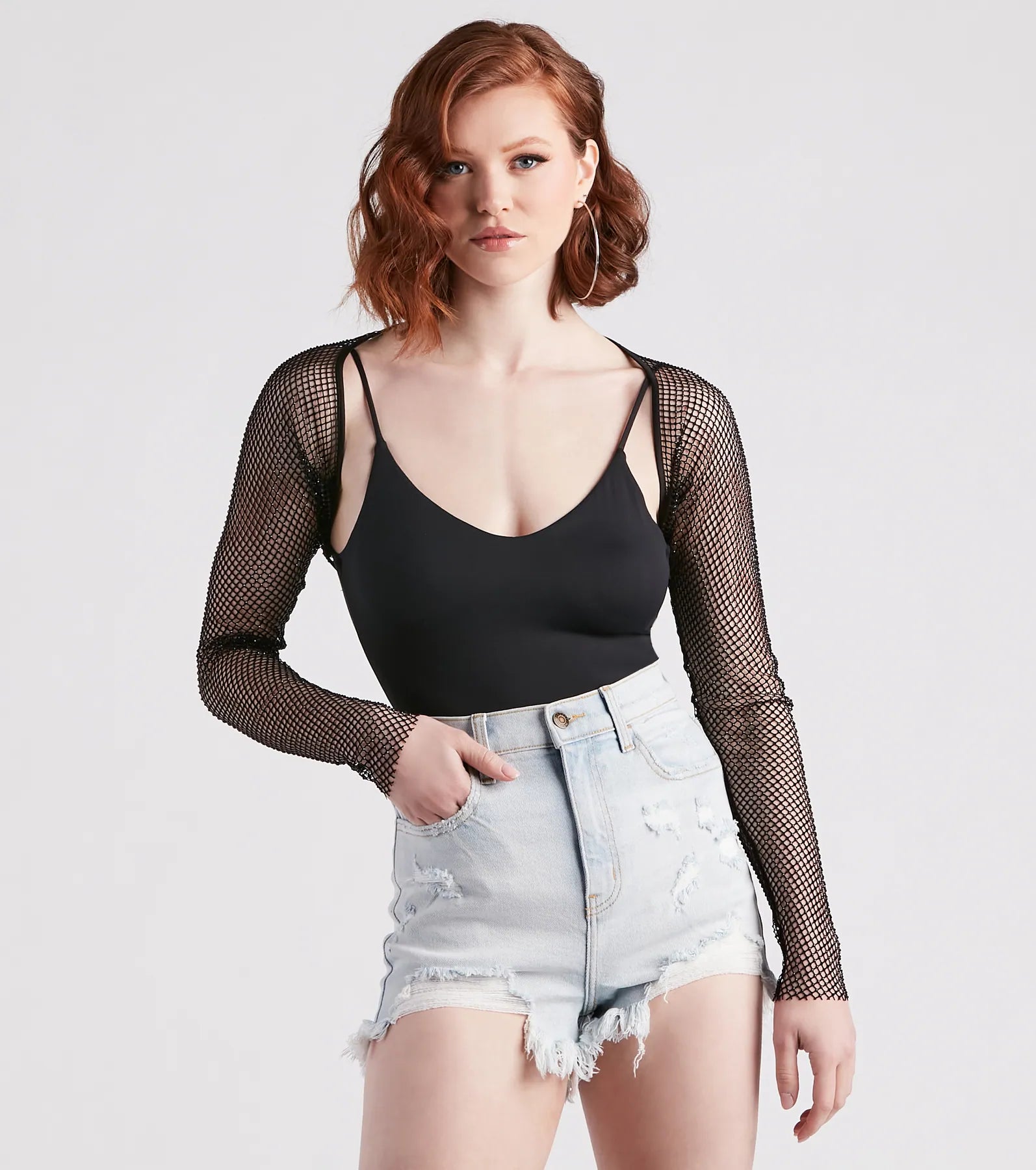 Radiate Glamour Rhinestone Mesh Bolero - Image 5