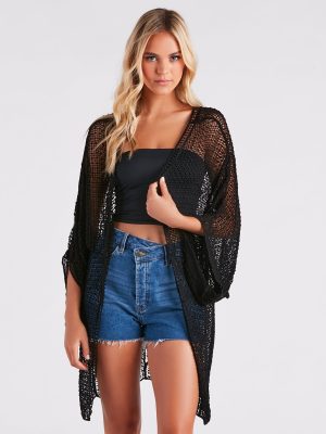Shorebird Crochet Woven Kimono