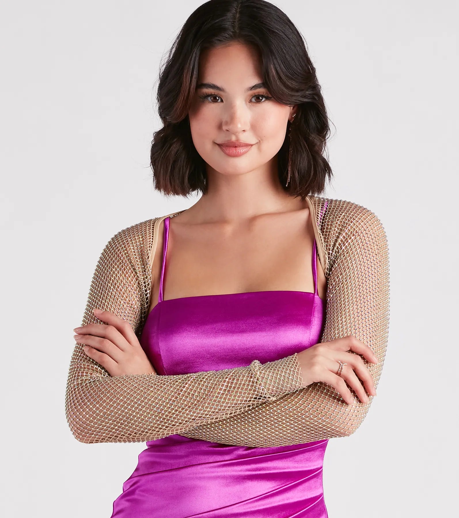 Radiate Glamour Rhinestone Mesh Bolero - Image 12