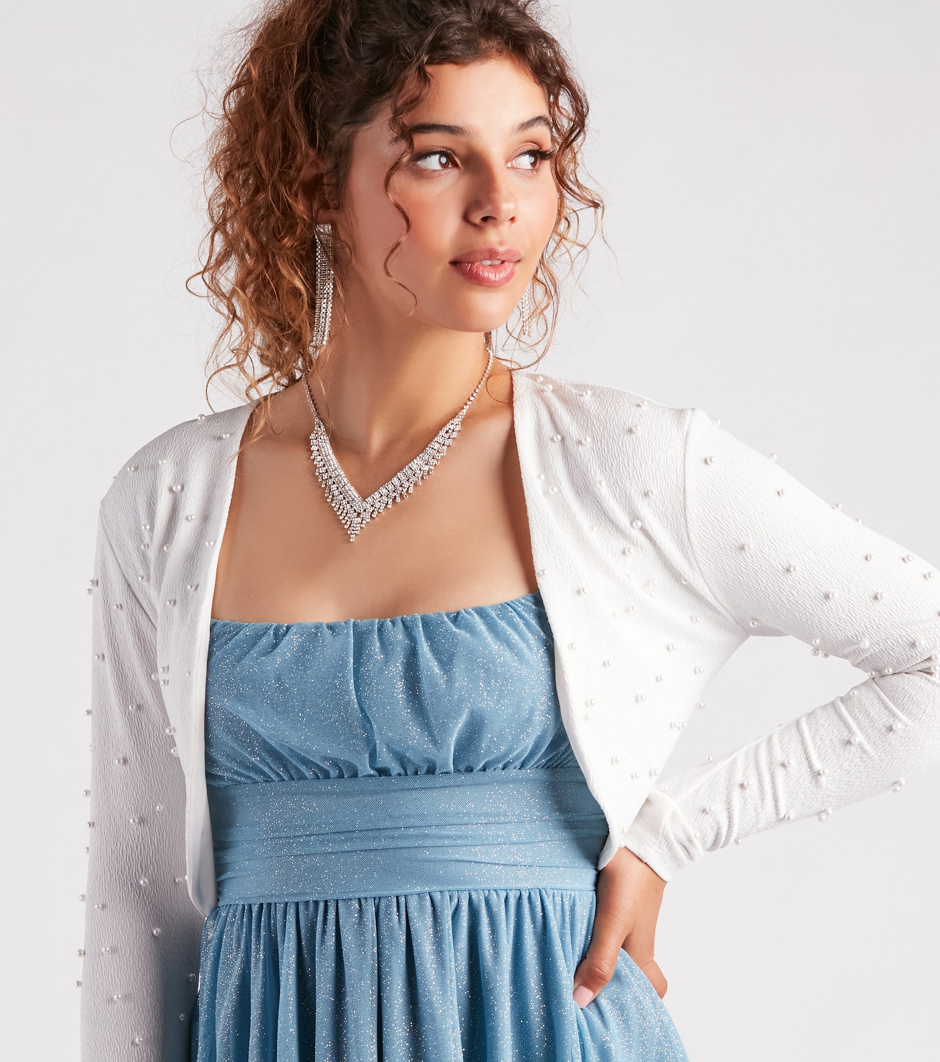 Elegant Touch Pearl Embellished Bolero - Image 4