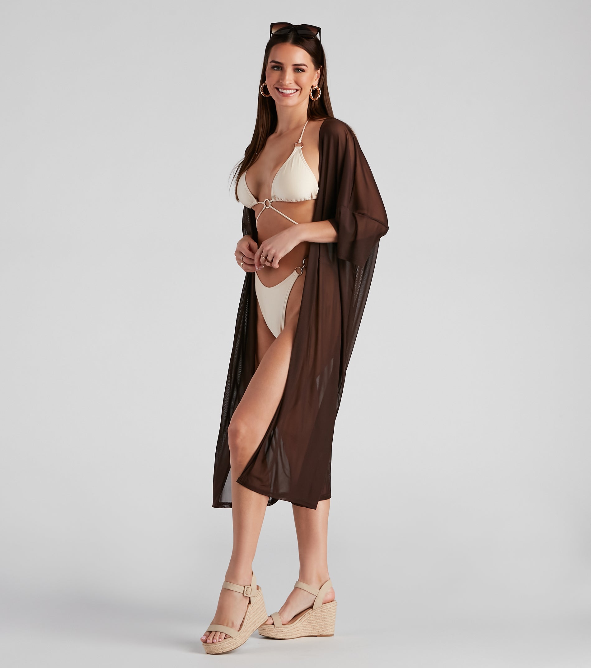 Essential Mesh Long Kimono - Image 4