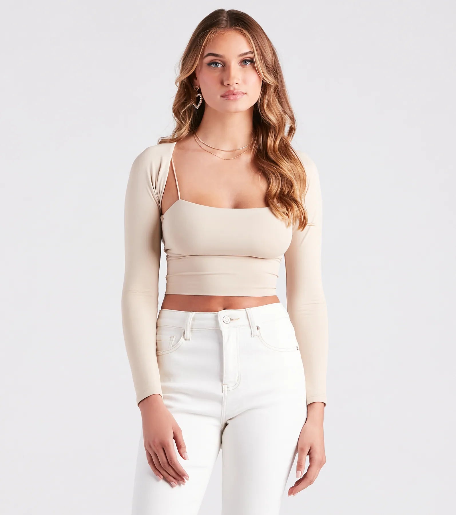 Smooth Silhouette Long Sleeve Bolero - Image 9