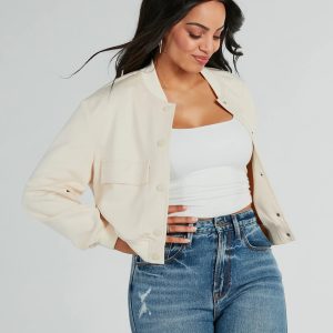 Stylish Travels Scuba Knit Bomber Jacket