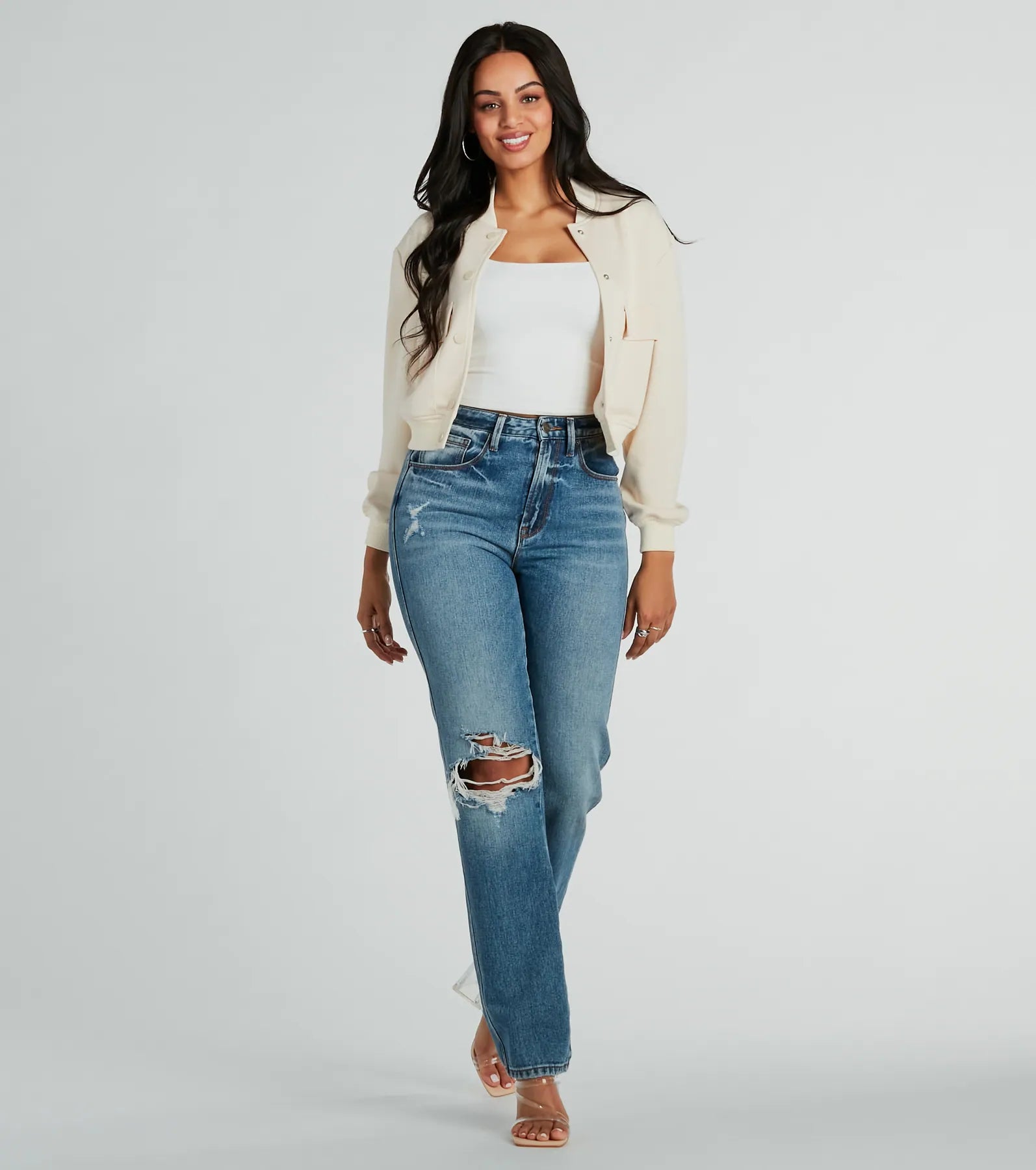 Stylish Travels Scuba Knit Bomber Jacket - Image 3