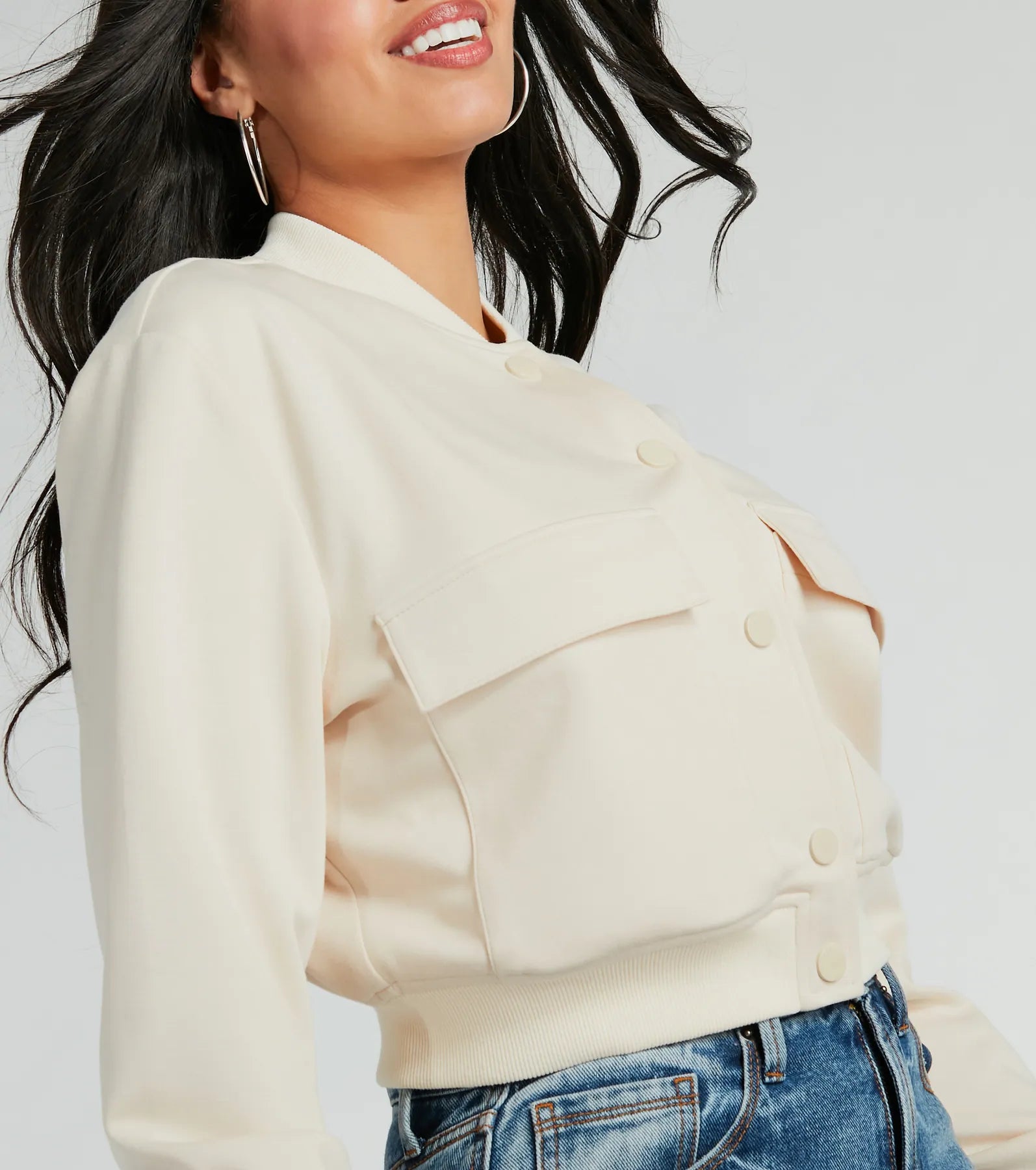 Stylish Travels Scuba Knit Bomber Jacket - Image 4