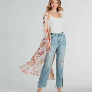 Brighten My Day Floral Mesh Duster