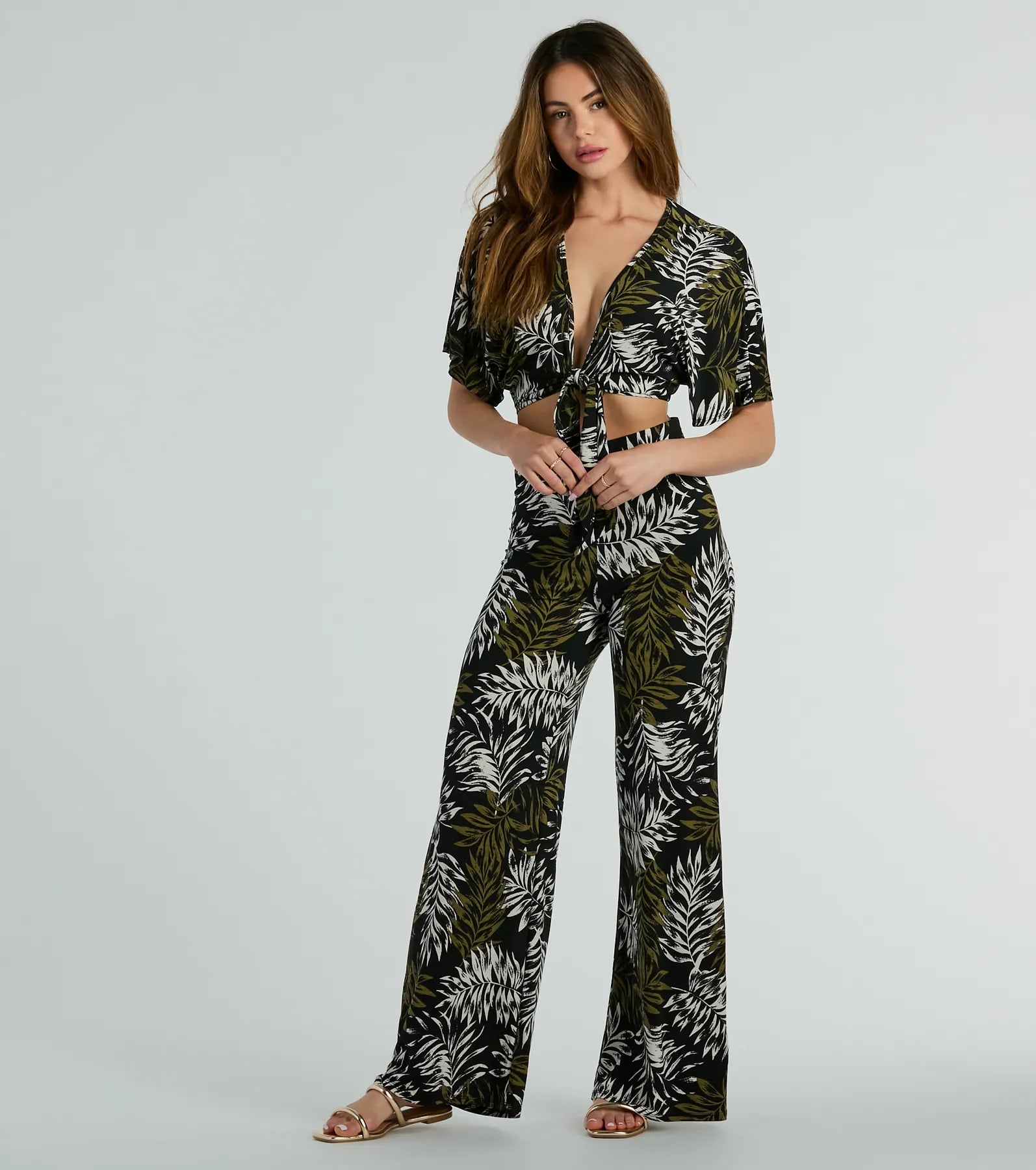 Living In The Palms Tie-Front Crop Top - Image 3