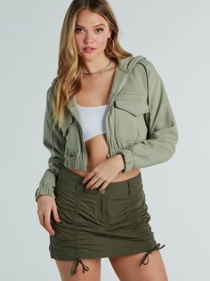 Relaxed Vibe Cargo Pocket Crop Fleece Hoodie
