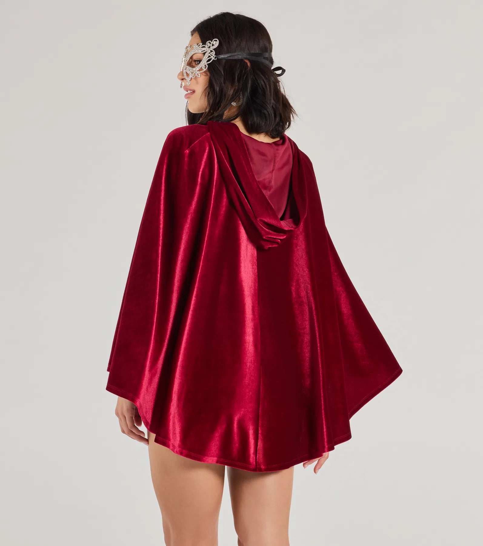 Spooky And Sultry Velvet Hooded Cape - Image 6