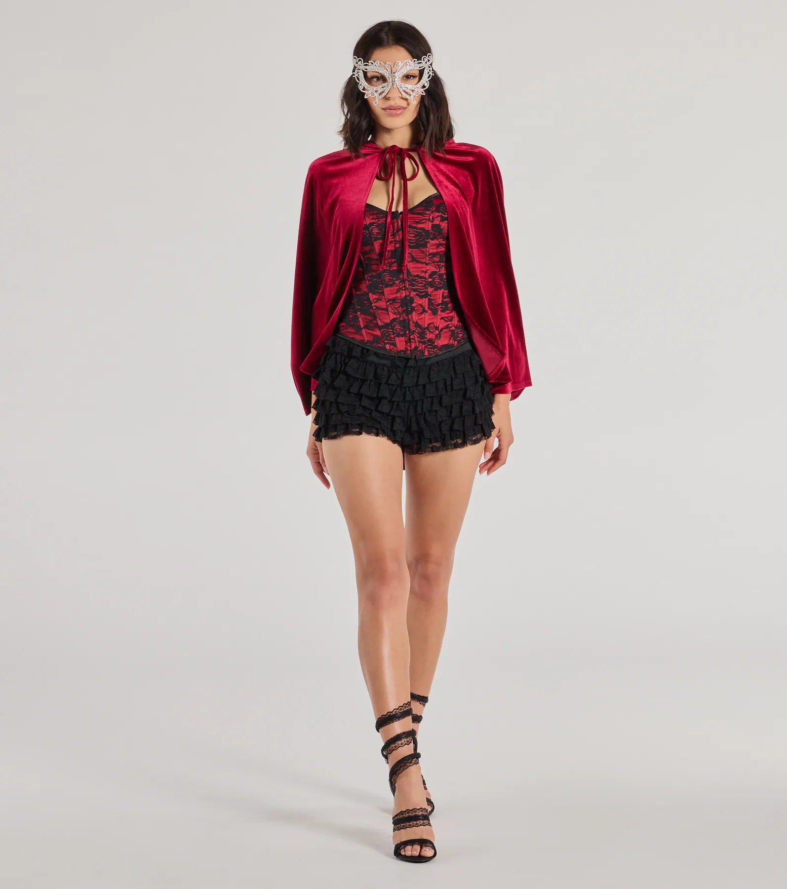 Spooky And Sultry Velvet Hooded Cape - Image 7