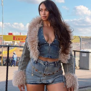 Scene Stealer Faux Fur Crop Denim Jacket