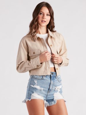 Casual Perfection Cropped Denim Shacket