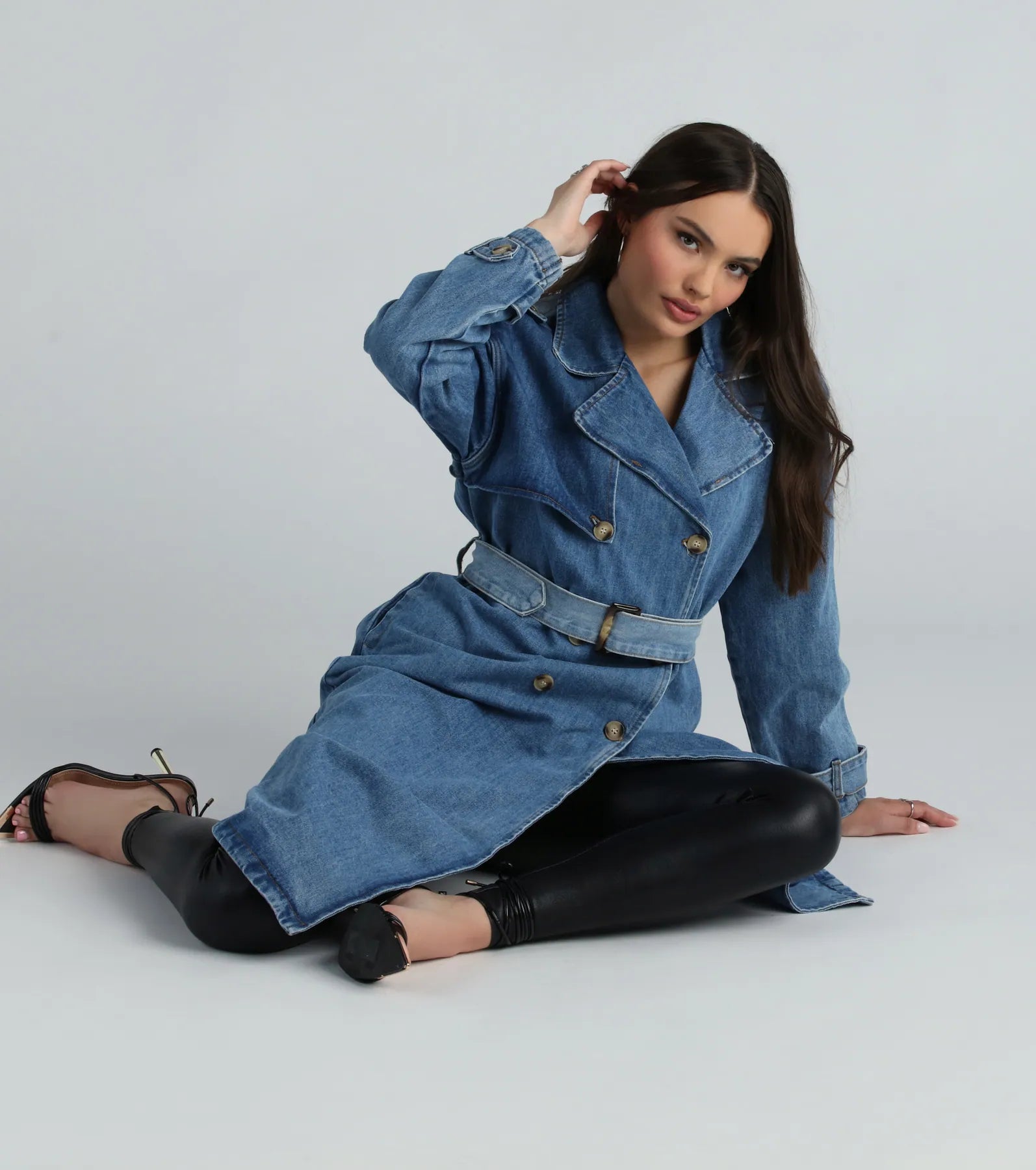 Casual Chic Slay Denim Trench Coat - Image 2