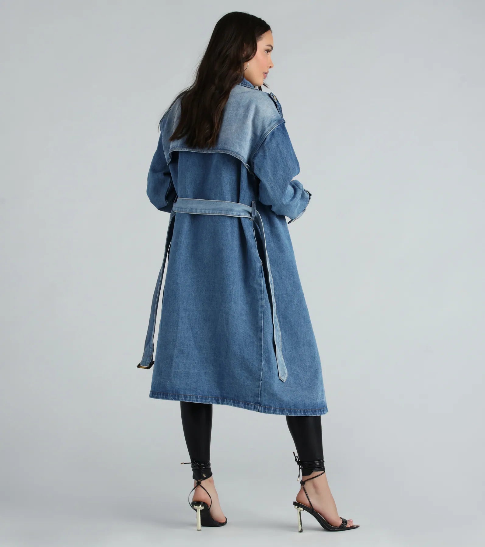 Casual Chic Slay Denim Trench Coat - Image 4
