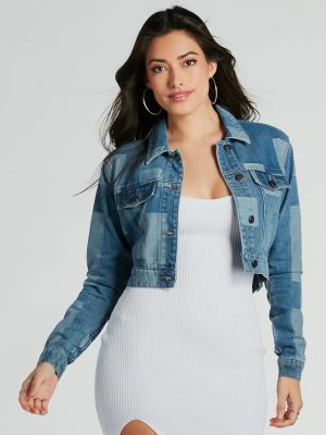 Art Of Patchwork Crop Denim Jacket