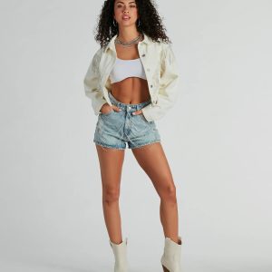 Rocker-Chic Rhinestone Fringe Denim Jacket