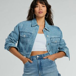 Come And Shine Rhinestone Denim Jacket