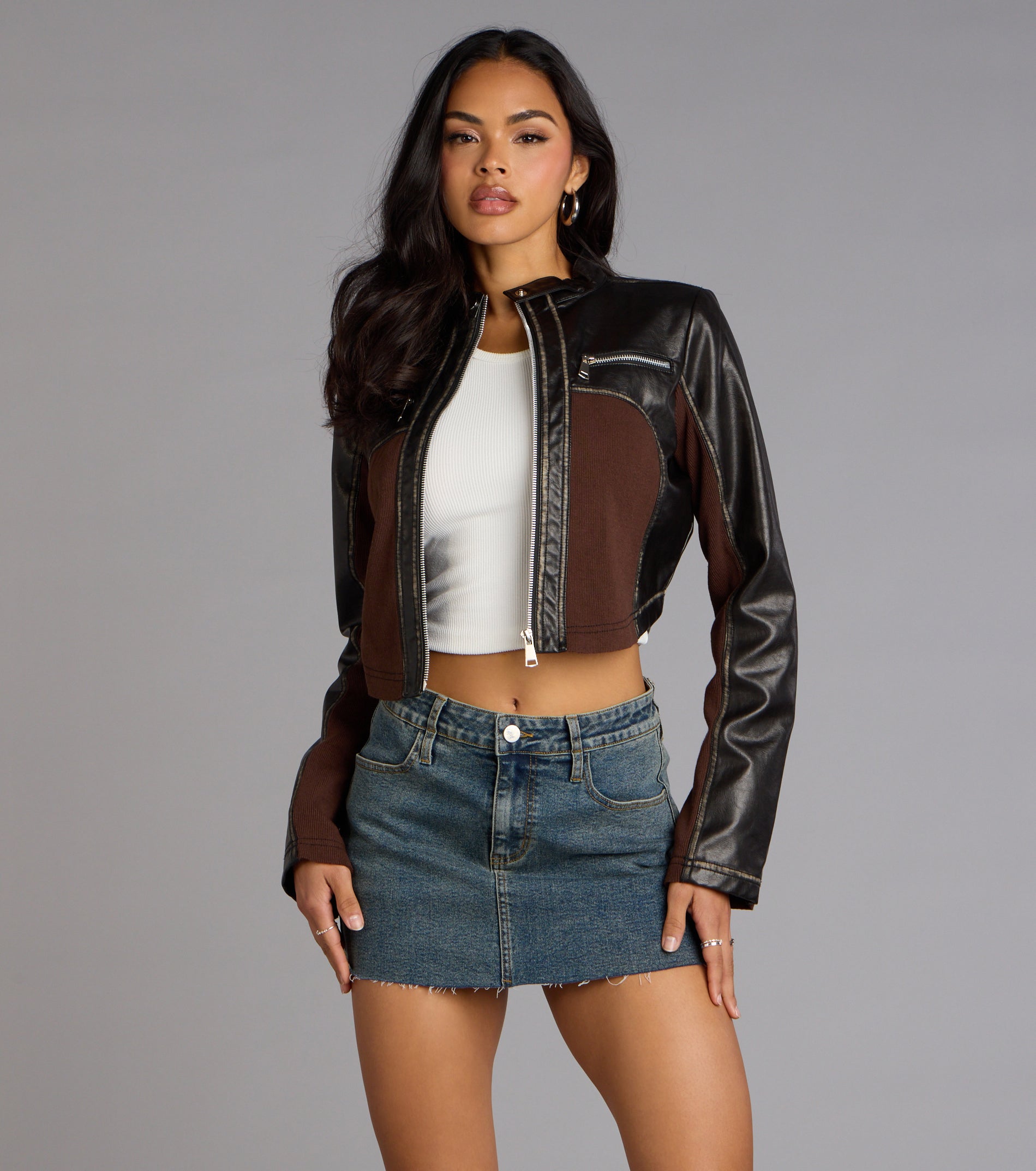 Speed Dial Faux Leather Motocross Jacket - Image 2