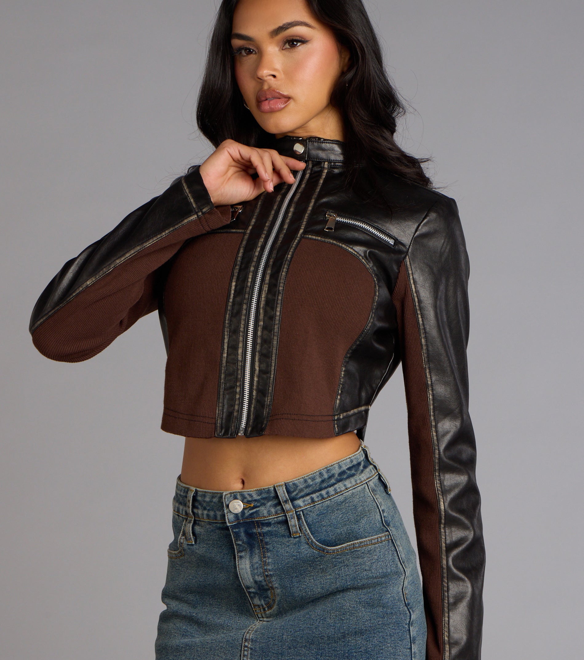 Speed Dial Faux Leather Motocross Jacket - Image 5