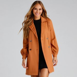Cinched And Chic Belted Trench Coat