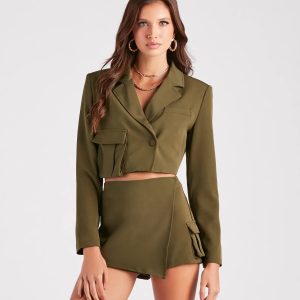 Cargo Cutie Structured Crop Blazer