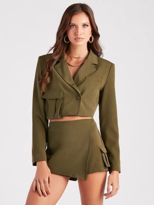 Cargo Cutie Structured Crop Blazer