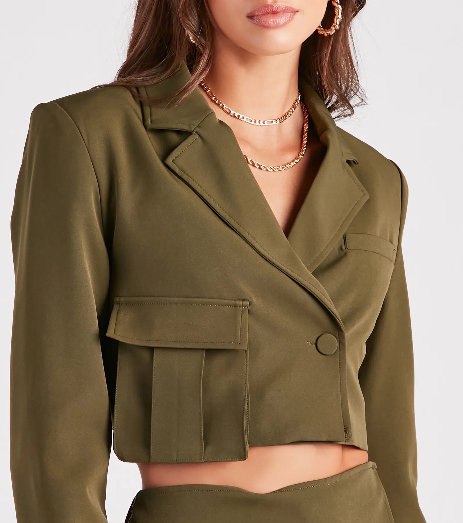 Cargo Cutie Structured Crop Blazer - Image 4