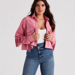 Festival 'Fit Fringe Cropped Shacket