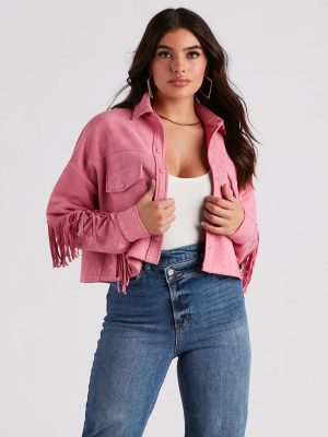 Festival 'Fit Fringe Cropped Shacket