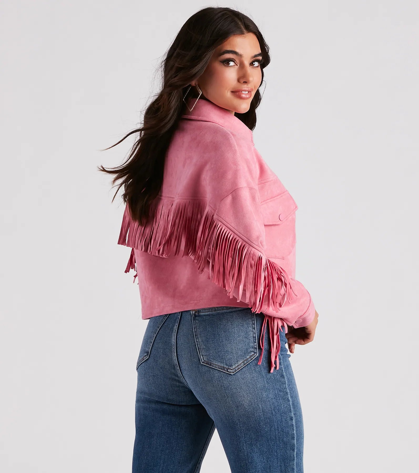 Festival 'Fit Fringe Cropped Shacket - Image 2