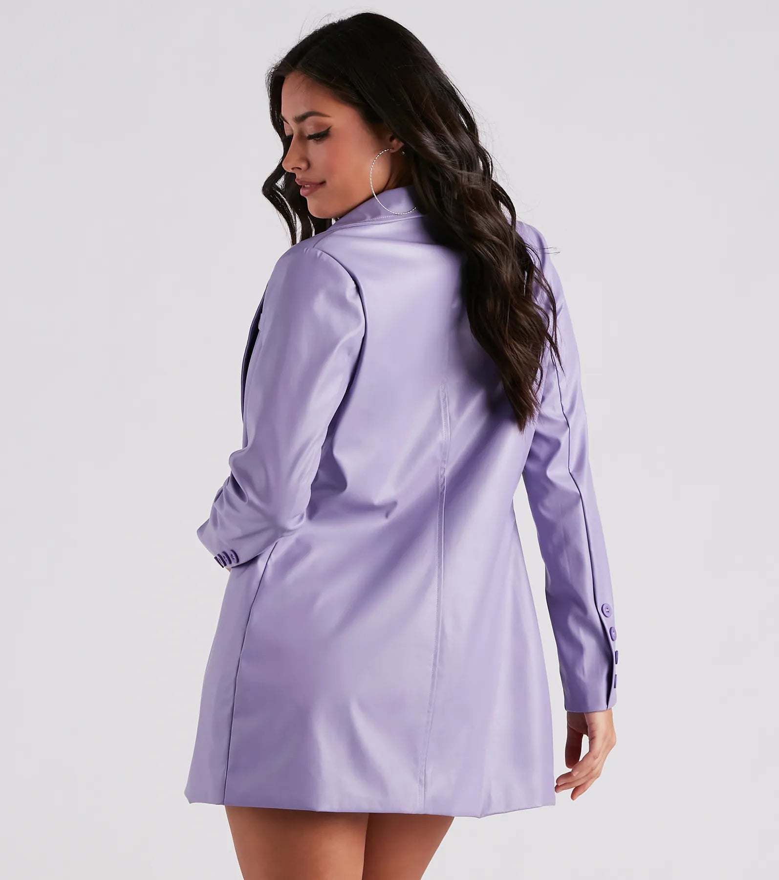 So Fabulous Faux Leather Blazer - Image 6