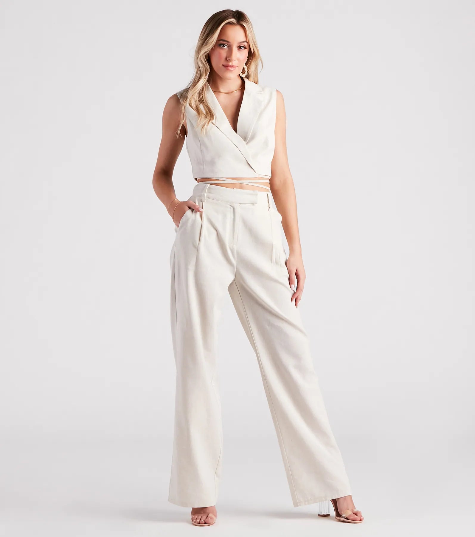 Make The Shift Linen Tie Waist Vest - Image 7